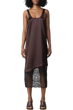 Ganni Dames, Jurken, Bruin, Maat: XS Nylon