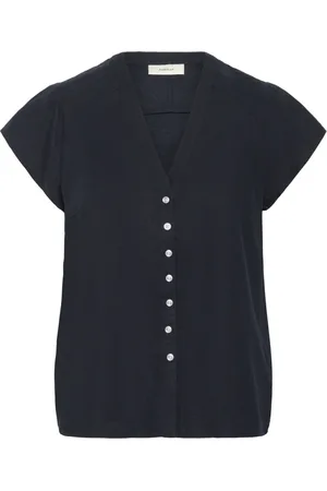 INWEAR Dames, Blouses & Shirts, Blauw, Maat: XL Linnen