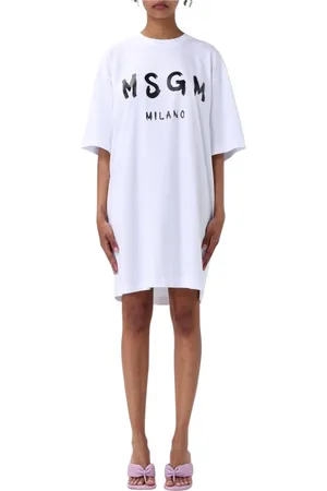 Msgm Dames, Jurken, Wit, Maat: S Katoen