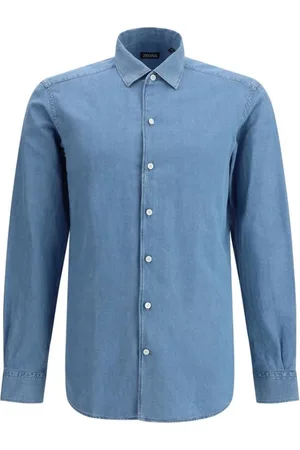 Ermenegildo Zegna Heren, Overhemden, Blauw, Maat: M Denim