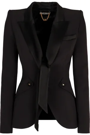 Elisabetta Franchi Dames, Jassen, Zwart, Maat: 2XL Satijn