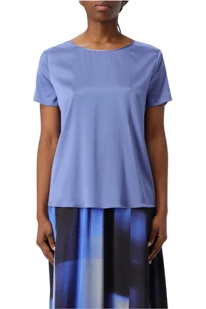 Emporio Armani Dames, Blouses & Shirts, Paars, Maat: XL Zijde