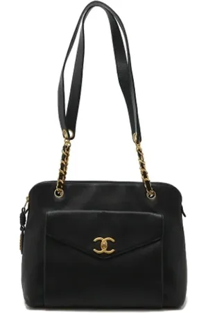 CHANEL Dames, Pre-owned, Zwart, Maat: ONE Size Leer