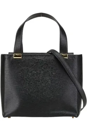 Salvatore Ferragamo Dames, Pre-owned, Zwart, Maat: ONE Size Leer