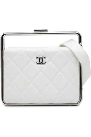 CHANEL Dames, Pre-owned, Wit, Maat: ONE Size Leer