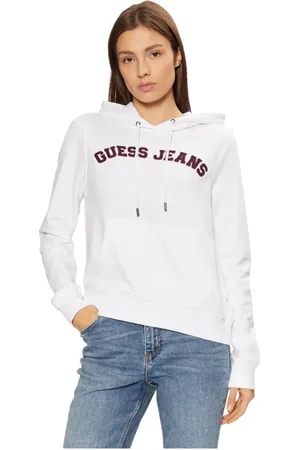 Guess Dames, Sweatshirts & Hoodies, Wit, Maat: L Katoen