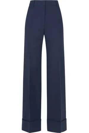 VALENTINO Dames, Broeken, Blauw, Maat: S Zijde