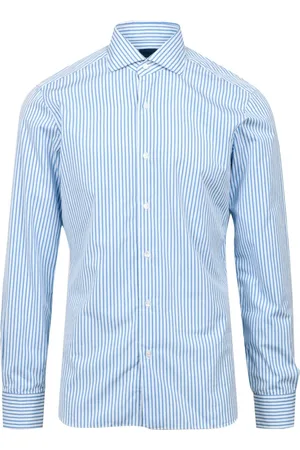 BARBA Heren, Overhemden, Blauw, Maat: M Katoen