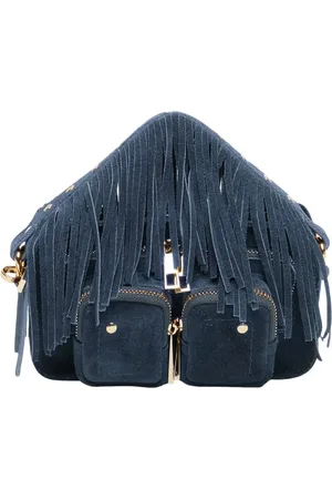 Nunoo Dames, Tassen, Blauw, Maat: ONE Size Suède