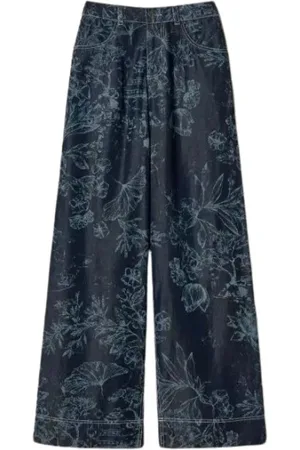 Twin-Set Dames, Broeken, Blauw, Maat: XS Denim