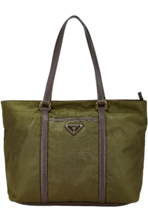 Prada Dames, Pre-owned, Groen, Maat: ONE Size Leer