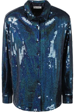 Ilkyaz Ozel Dames, Blouses & Shirts, Blauw, Maat: XS