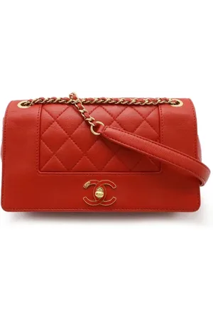 CHANEL Dames, Pre-owned, Rood, Maat: ONE Size Leer