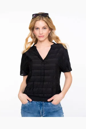 Geisha Dames, Blouses & Shirts, Zwart, Maat: S Viscose