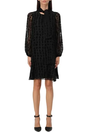 Armani Exchange Dames, Jurken, Zwart, Maat: 2XS Velours
