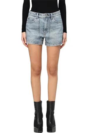 Alexander Wang Dames, Korte broeken, Blauw, Maat: W26 Denim