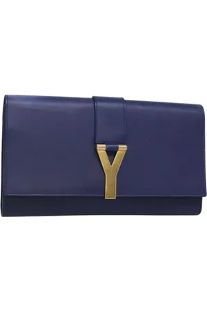 Saint Laurent Dames, Pre-owned, Blauw, Maat: ONE Size Leer