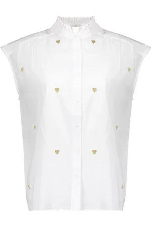Geisha Dames, Blouses & Shirts, Wit, Maat: L Katoen