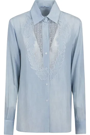 ERMANNO SCERVINO Dames, Blouses & Shirts, Blauw, Maat: S Viscose
