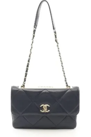 CHANEL Dames, Pre-owned, Blauw, Maat: ONE Size Leer
