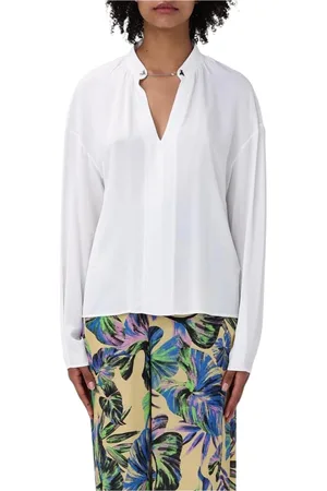 Patrizia Pepe Dames, Blouses & Shirts, Wit, Maat: L Zijde