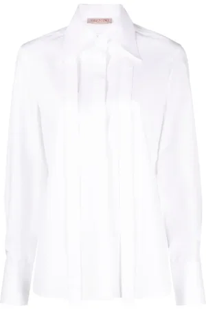 VALENTINO Dames, Blouses & Shirts, Wit, Maat: S Katoen