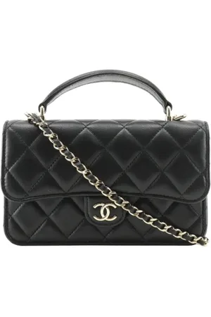 CHANEL Dames, Pre-owned, Zwart, Maat: ONE Size Leer
