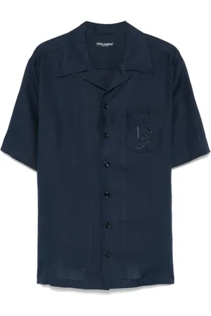 Dolce & Gabbana Heren, Overhemden, Blauw, Maat: 2XL Linnen