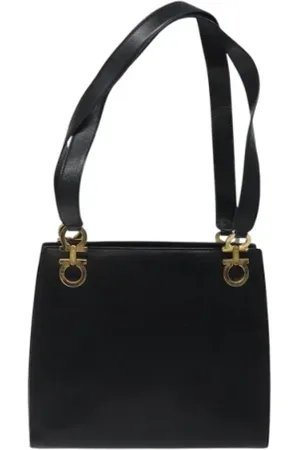 Salvatore Ferragamo Dames, Pre-owned, Zwart, Maat: ONE Size Leer