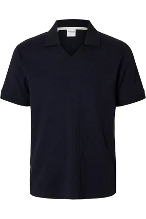 SELECTED Heren, Tops, Blauw, Maat: M Katoen