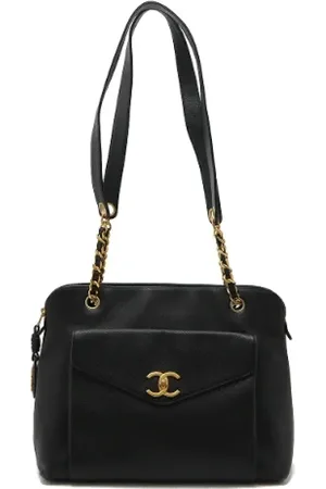 CHANEL Dames, Pre-owned, Zwart, Maat: ONE Size Leer