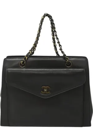 CHANEL Dames, Pre-owned, Zwart, Maat: ONE Size Leer