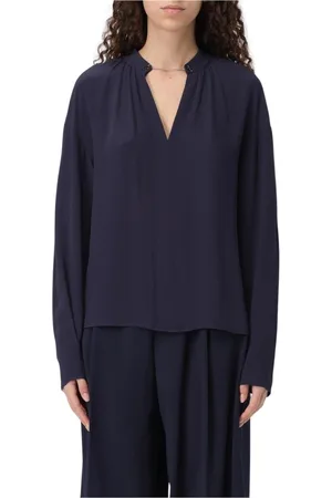 Patrizia Pepe Dames, Blouses & Shirts, Blauw, Maat: S Zijde