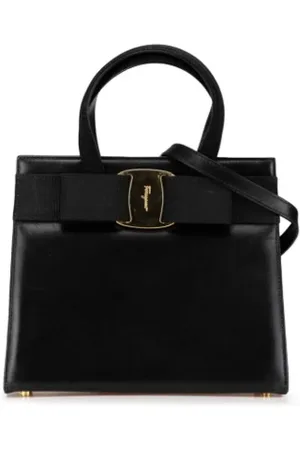 Salvatore Ferragamo Dames, Pre-owned, Zwart, Maat: ONE Size Leer