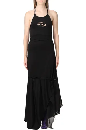 Diesel Dames, Jurken, Zwart, Maat: S Chiffon