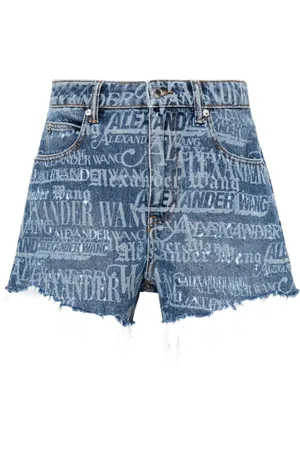 Alexander Wang Dames, Korte broeken, Blauw, Maat: W27 Katoen