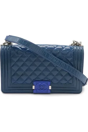 CHANEL Dames, Pre-owned, Blauw, Maat: ONE Size Leer