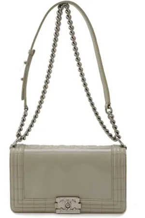 CHANEL Dames, Pre-owned, Grijs, Maat: ONE Size Leer