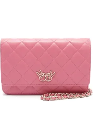 CHANEL Dames, Pre-owned, Roze, Maat: ONE Size Leer