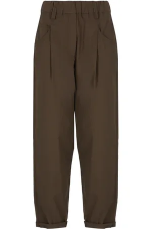 Brunello Cucinelli Dames, Broeken, Bruin, Maat: S Katoen