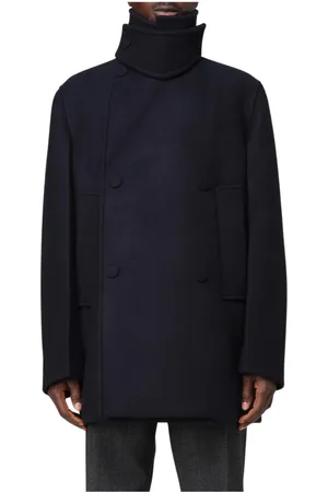 Jil Sander Heren, Mantels, Blauw, Maat: L Wol