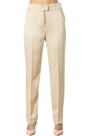 Max Mara Dames, Broeken, , Maat: M Satijn