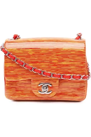 CHANEL Dames, Pre-owned, Oranje, Maat: ONE Size Leer