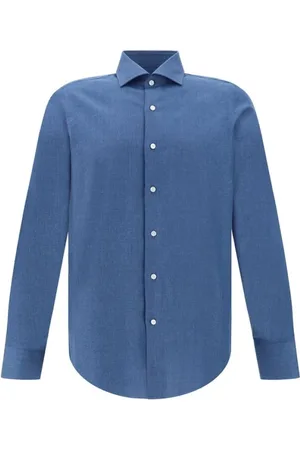 Finamore Heren, Overhemden, Blauw, Maat: 5XL Katoen