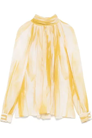 Elisabetta Franchi Dames, Blouses & Shirts, Geel, Maat: XS Viscose
