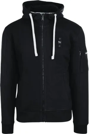 Blauer Heren, Sweatshirts & Hoodies, Zwart, Maat: M Katoen