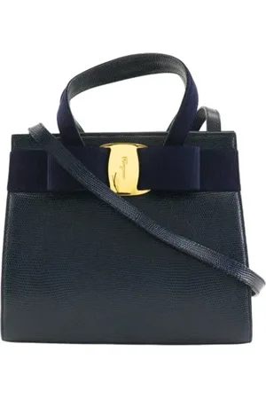 Salvatore Ferragamo Dames, Pre-owned, Blauw, Maat: ONE Size Leer