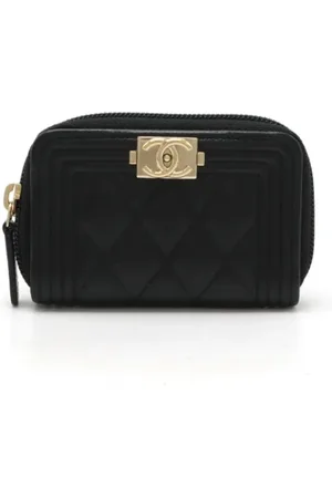 CHANEL Unisex, Pre-owned, Zwart, Maat: ONE Size Leer