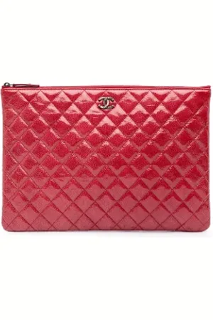 CHANEL Dames, Pre-owned, Rood, Maat: ONE Size Leer