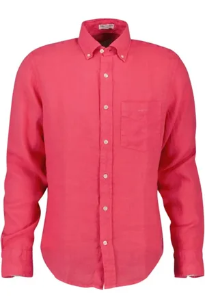 GANT Heren, Overhemden, Roze, Maat: 2XL Linnen